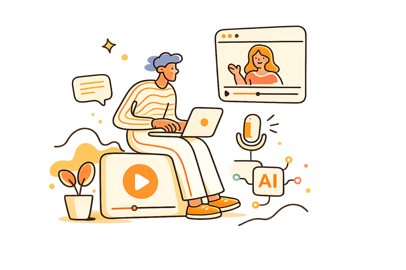 CueVue, an AI concierge chatting with a website visitor and booking them in